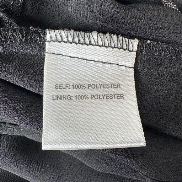 Rose & Olive Sleeveless Top Sz L Black Floral Chiffon Bloomcore Office Career - Picture 7 of 13